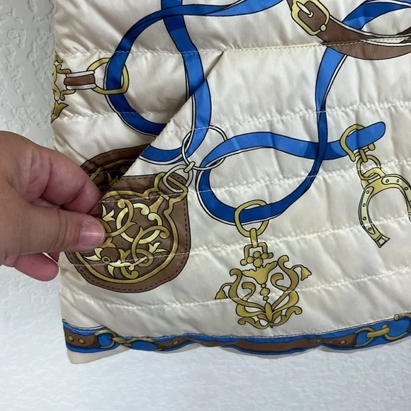 J.Mclaughlin Quilted Equestrian Reversible Horsebit Puffer Vest Pockets - Picture 3 of 10